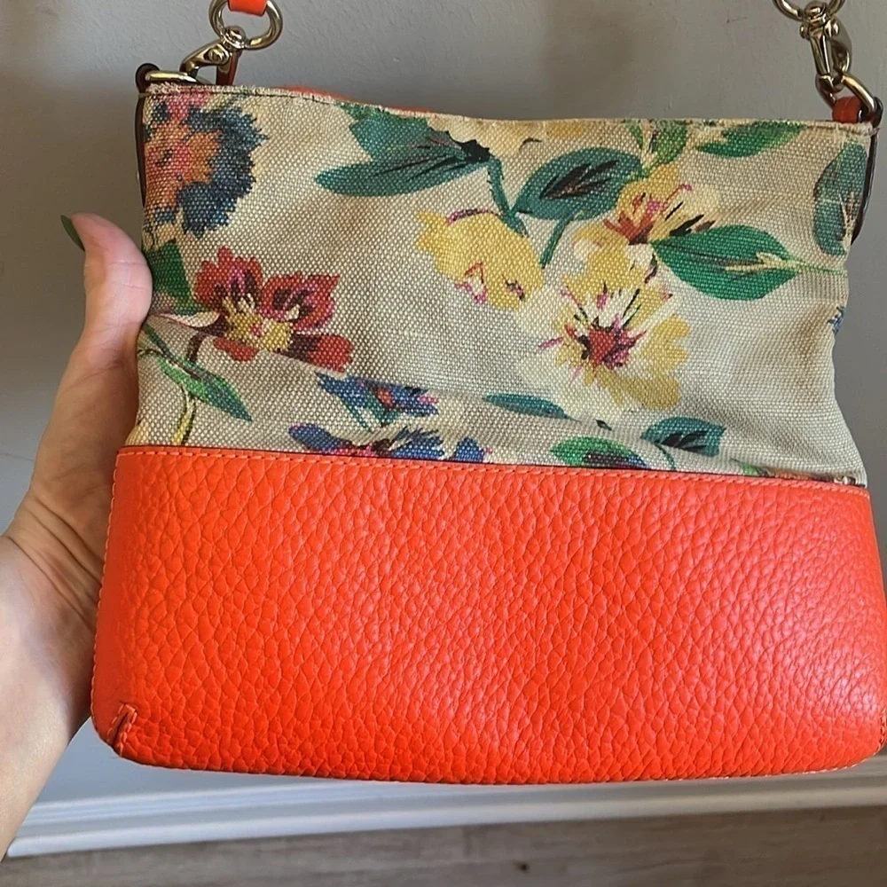 Kate Spade Grove Court Crossbody Bag Coral Leather Floral